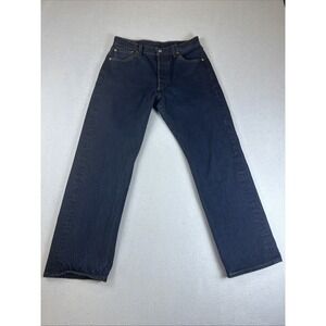 Levis 501 Jeans Mens 31x30 Blue Denim Button Fly Dark Wash Work